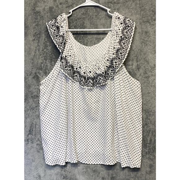 Savanna Jane Polka Dot Embroidered Top Women’s Size 2X - Picture 6 of 10